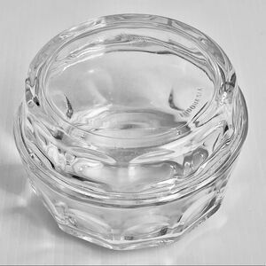 Vintage KIG Panel Thumbprint Glass Covered Dish